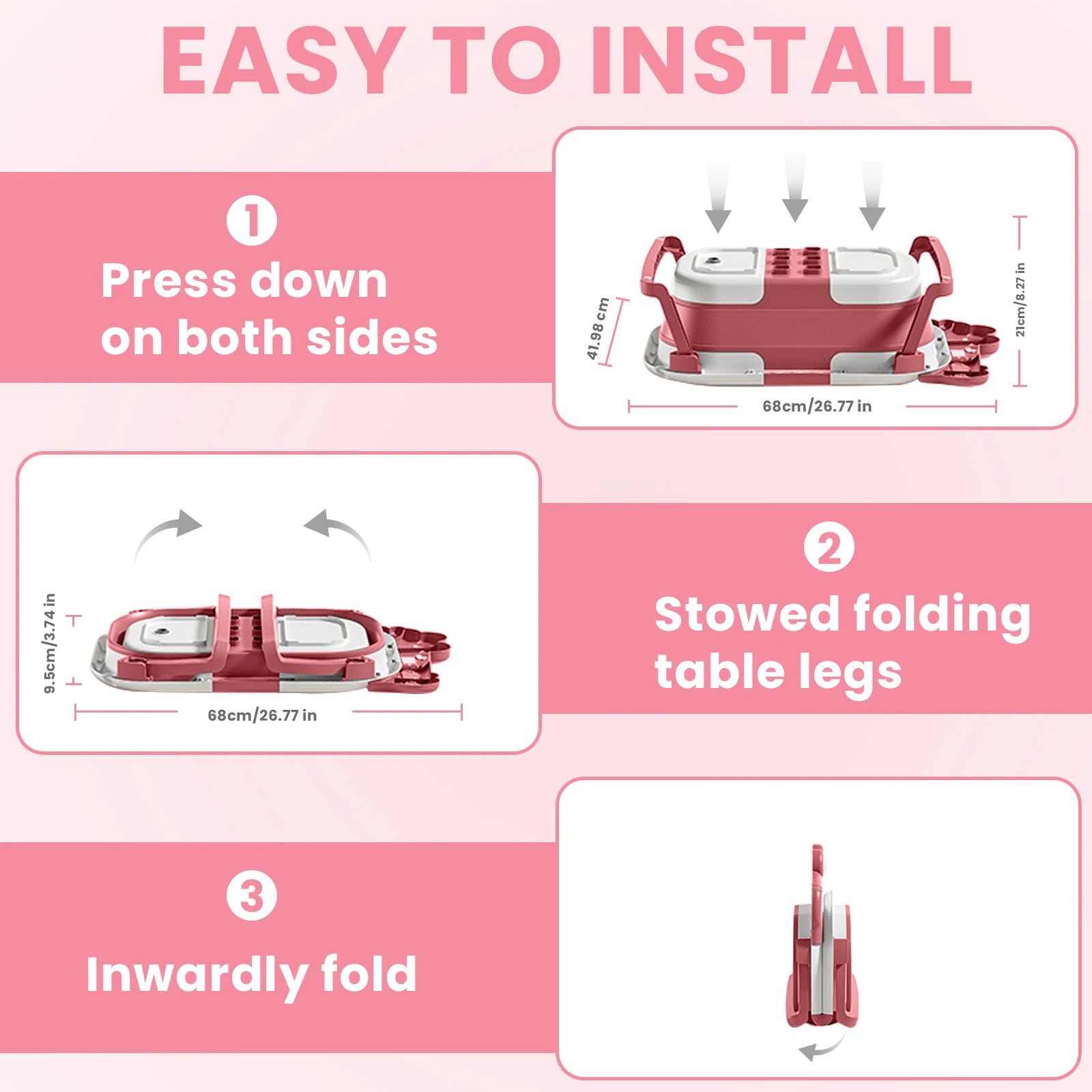 Foldable Baby Bath with Baby Bath Cushion and Built-In Thermometer – Children's Bath with Baby bath mat