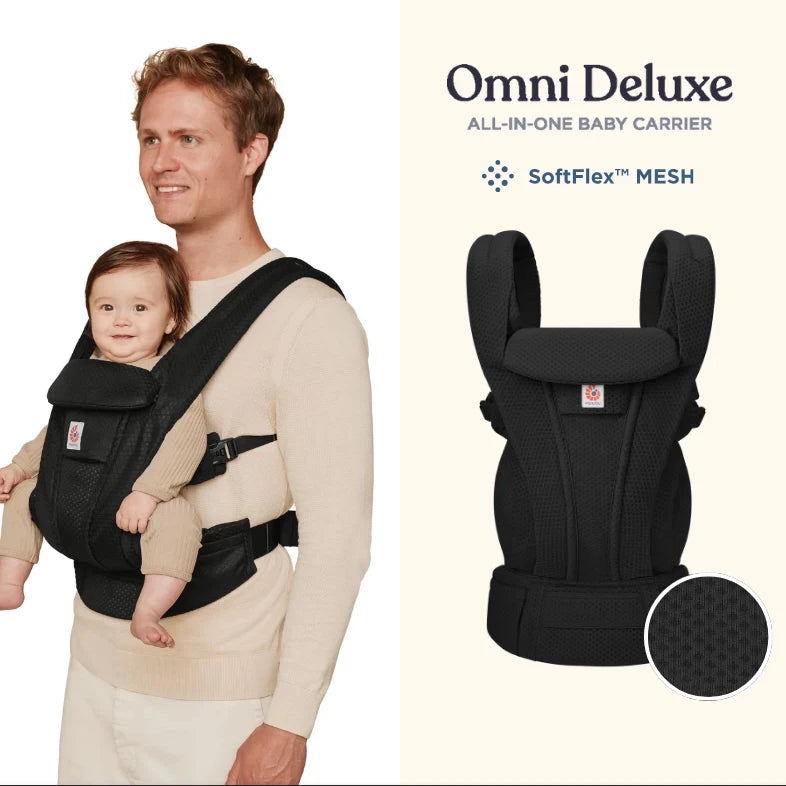Omni Delux Baby Carrier Ergonomic Kid Kangaroo Infant All Positions Sling Wrap Cool Air Mesh Cotton Backpack 0-36 Months Egobaby