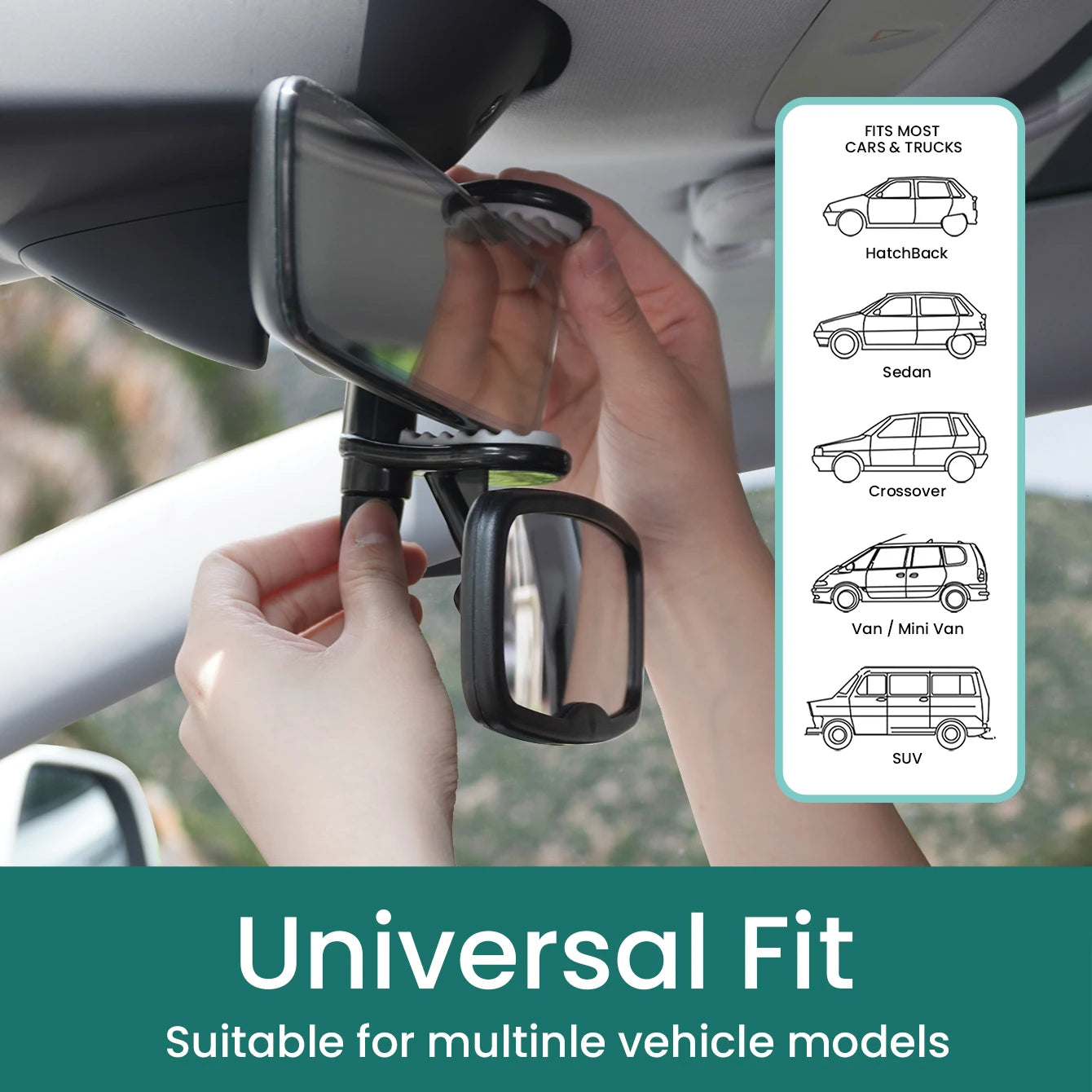 1PC & 2PC Shatterproof & Shakeproof Forward Facing Baby Car Mirror - Clip On Car Mirror for Baby, Newborn Essentials