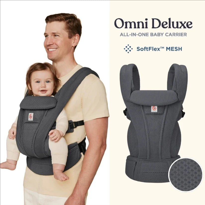 Omni Delux Baby Carrier Ergonomic Kid Kangaroo Infant All Positions Sling Wrap Cool Air Mesh Cotton Backpack 0-36 Months Egobaby