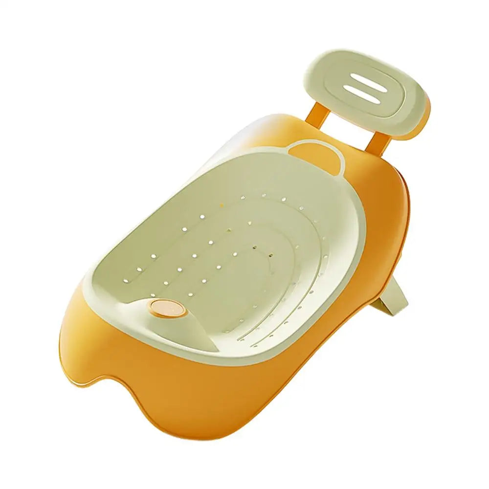 Baby Bath Support Non-slip Soft Support Kids Shower Chair with Drain Holes & Temperature Sensing Ergonomic Baby Bathtub Seat