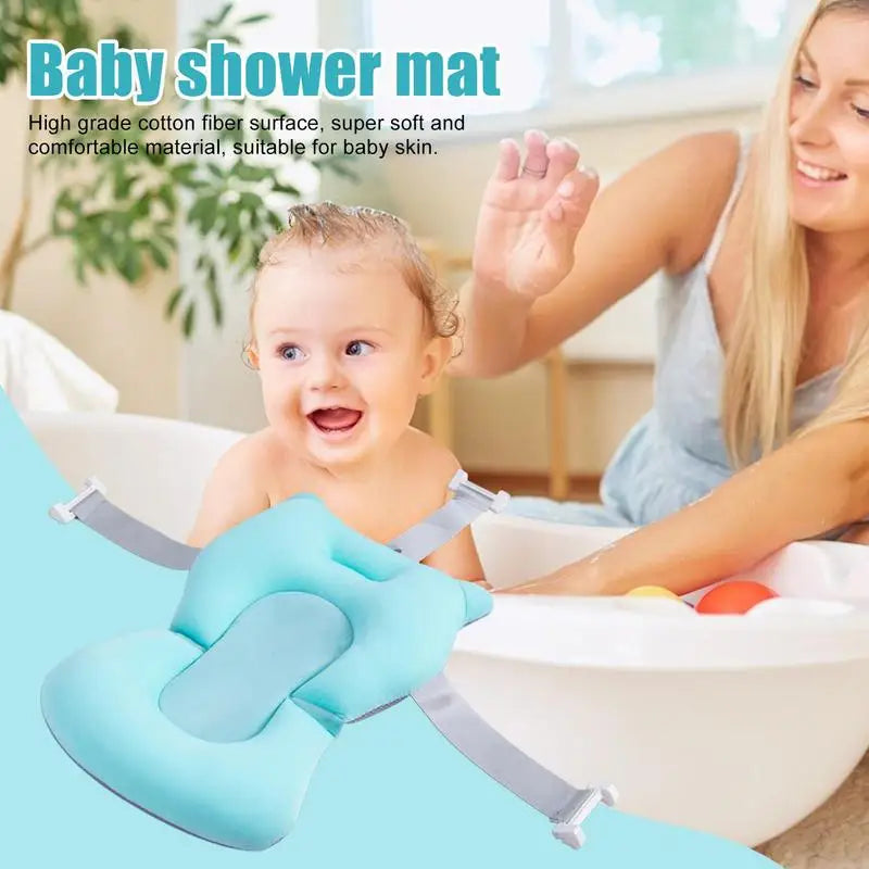 Baby Bath Cushion For Tub Adjustable Anti-skid Support Pillow For Bathtub Baby Bath Accessories Bathtub Essentials With Buckles