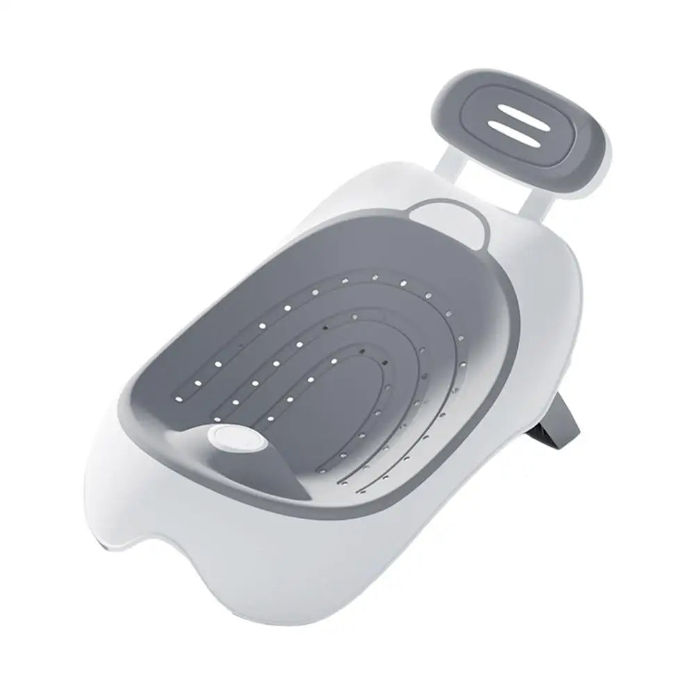 Baby Bath Support Non-slip Soft Support Kids Shower Chair with Drain Holes & Temperature Sensing Ergonomic Baby Bathtub Seat
