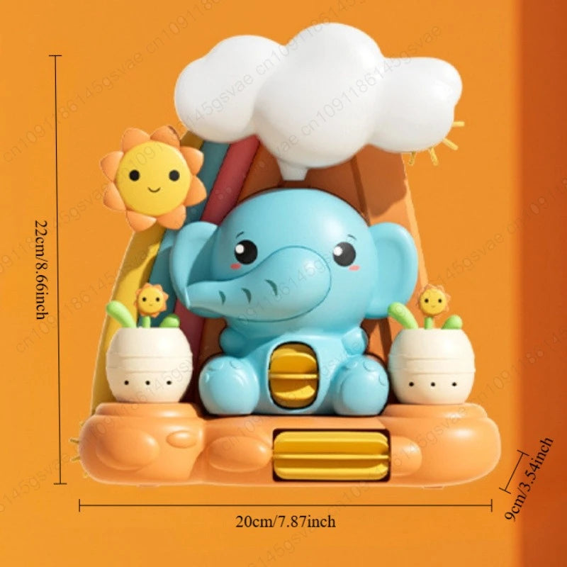 Baby children's water toys, suction cups, turning around, baby elephant water wheel, bathroom shower, male and female baby bath