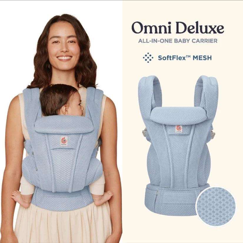 Omni Delux Baby Carrier Ergonomic Kid Kangaroo Infant All Positions Sling Wrap Cool Air Mesh Cotton Backpack 0-36 Months Egobaby