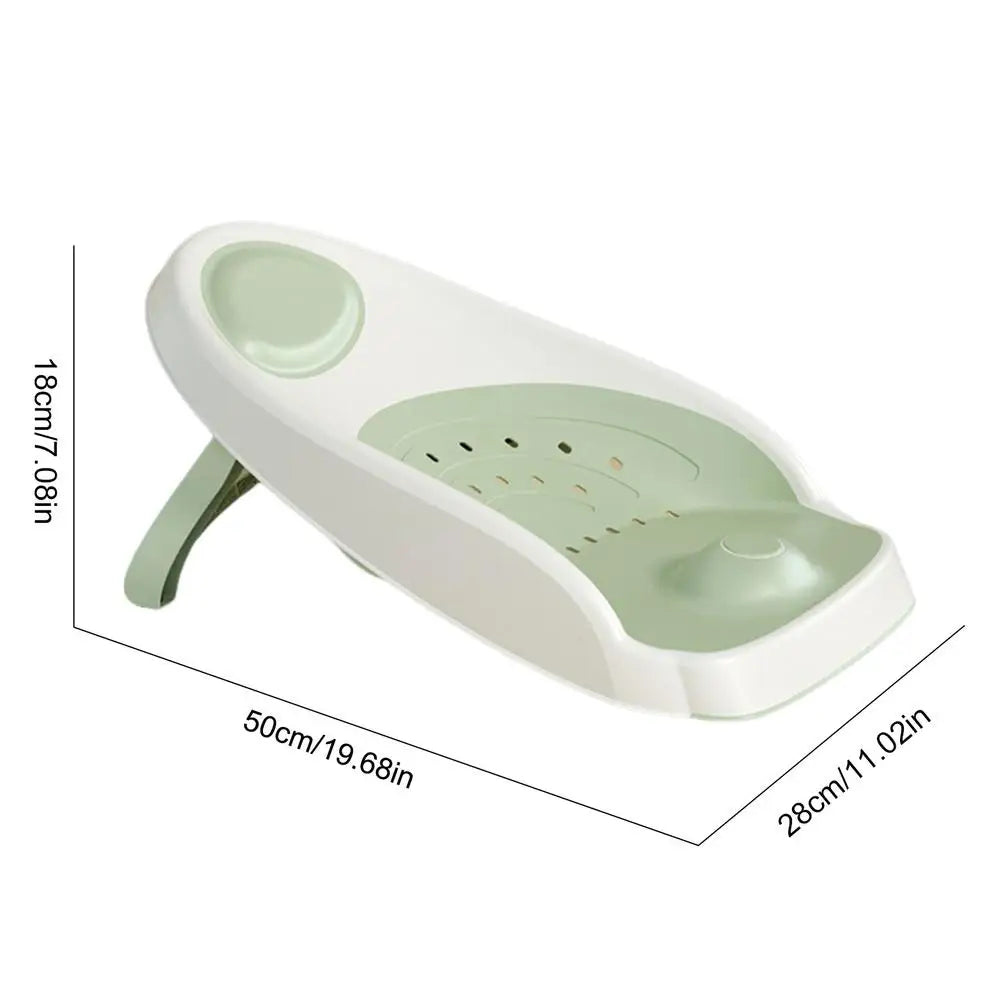 Baby Bath Support Non-slip Soft Support Kids Shower Chair with Drain Holes & Temperature Sensing Ergonomic Baby Bathtub Seat