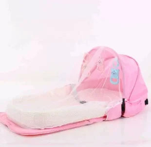 Baby Bed Folding Portable Baby Crib with Net and Awning Baby Nest Portable Baby Bed for Camping Infant Bed Bassinet for Baby
