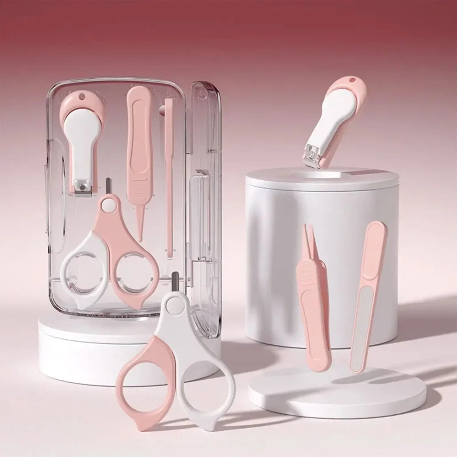 8PCS Baby Grooming Kit, Nail Clipper, Brush, Nasal Aspirator, Comb, and EVA Case for Newborn Care Essentials